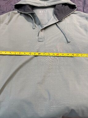 BYLT PREMIUM BASICS drop cut hooded henley XXL